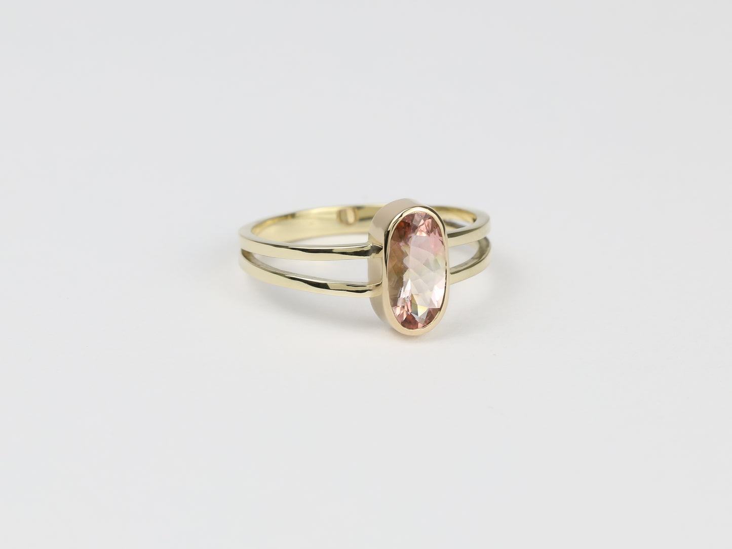 Pink tourmaline split ring