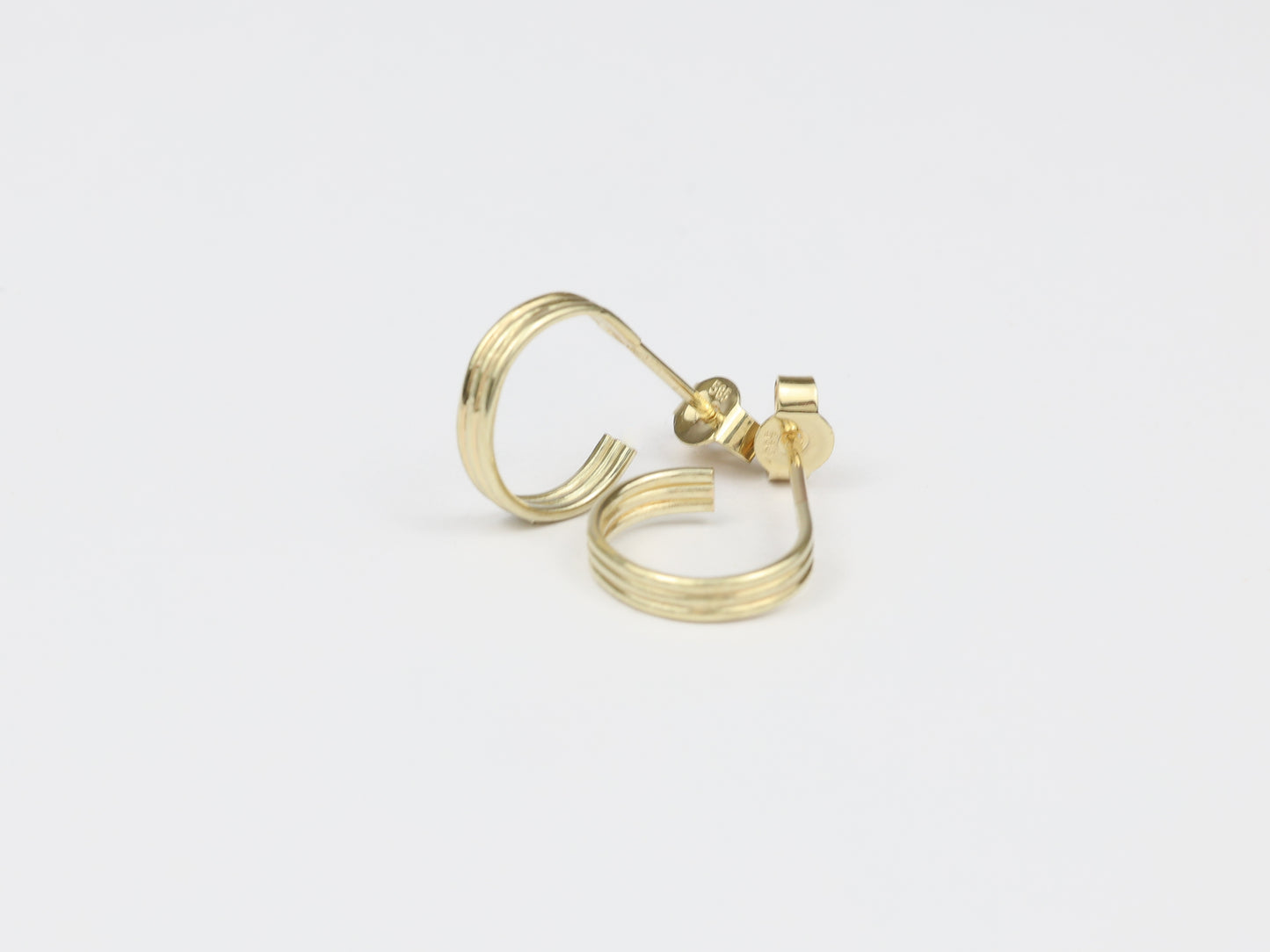 Triple gold earrings